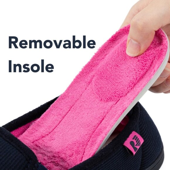 Women's Two Tone Pink Blue Hoodback Removable Rubber Insole Slipper Boot shoes - Picture 3 of 6